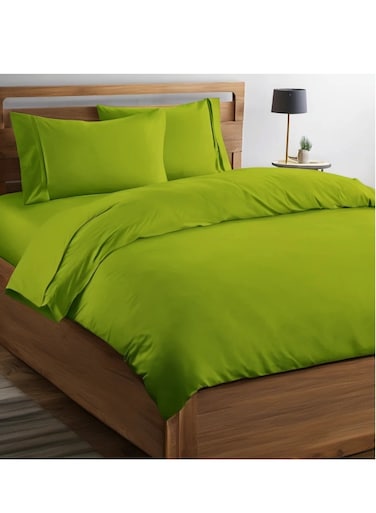 King Size Green Soft Wrinkle Free Microfiber Duvet Cover Set Bedding 1 Pcs Pcs Duvet Cover 228X265 cm 2 Pcs Pillow Sham Covers 50X90 cm