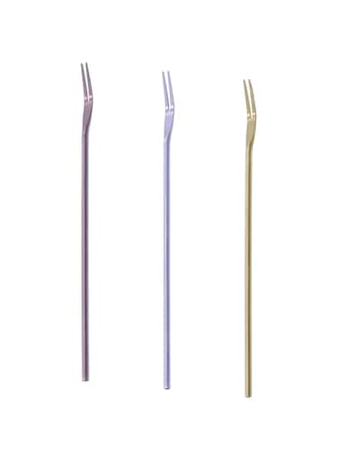 TuLick Pickle Fork, 304 Stainless Steel Appetizer Forks, 8.58" Fruit Fork, Long Handle Salad Forks, Portable Cocktail Forks, Dessert Fork, Olive Fork, Pickle Grabber