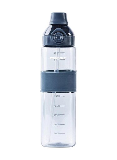 Pinnacle Piccolo Hydration Bottle (1 L, Navy Blue)  Motivational Water Bottle with Chug &amp; Sip Spout, Hydration Tracker &amp; Flip Top Lid   Ideal for School, Office, Sport, College, Home, Travel