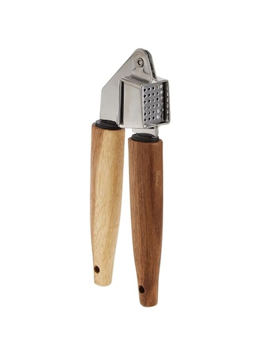 Natural Life Stainless Steel Garlic Presser with Acacia Wood Handle AC-KA0026
