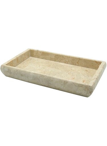 Creative Home Guest Towel Tray, Countertop Organizer, Jewelry Perfume Tray, Beige, 5.3" L x 9.3" W x 1.6" H, 32403