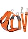Hysami Dog Car Harness Set, Pet Vest Harness with Safety Seat Belt + Adjustable Elastic Strap for Trip (XS, Orange)