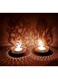Ganesha Diwali Shadow Diya Deepawali Traditional for Home/Office Religious Tea Light Candle Holder Stand Diwali Gift (Set of 2)