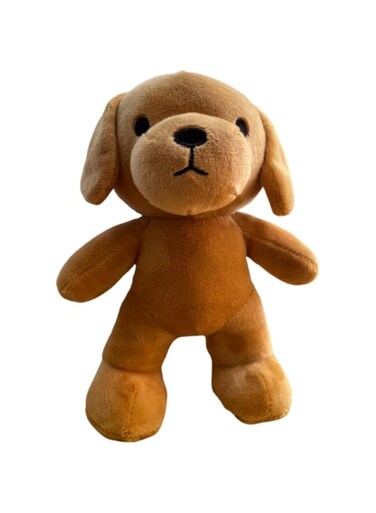 The ZK Mart, Plush Dog, Beige - 20cm, Soft Toy, Plush Toy, Washable with Gift Box