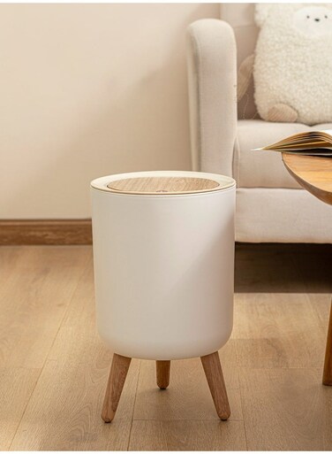 Minimalist Lidded Trash Can, 7L Large - Capacity Garbage Bin for Home Living Room, Bedroom, Kitchen, Bathroom