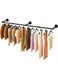 Clothes rack, 72.4in Wall Mounted Industrial Pipe Clothing Rack, Garment Rack Space Saver Hanging Clothes Rack, Heavy Duty Detachable Garment Rack, Multi-Purpose Hanging Rod for Closet (BLACK)