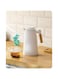 Excefore 34oz Thermal Vacuum Carafe with Glass Liner and Wood Handle - Insulated Coffee Carafe for Hot and Cold Drinks (1 Liter, White)