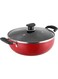 Zest Non-Stick Deep Kadai with Glass Lid- 22 cm, 2.6 L - Red