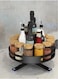 1-Piece Kitchen Rotating Spice Rack Rotating Storage Rack Carbon Steel Black 26x9 Centimeter