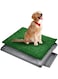KOWVOWZ Dog Grass Pad with Tray, Dog Indoor Artificial Grass Training Pads, Puppy Pee Potty Training Grass Mat with Removable Pee Collection Tray for Small and Medium Dogs(25"&times;20")
