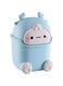 Aiabaleaft Cute Trash Can Polypropylene Cute Animal Shape Trash Cans 2 Liters Desktop Trash Can for Bathrooms,Kitchens,Offices,Waste Basket for Dressing Table (Sky Blue)