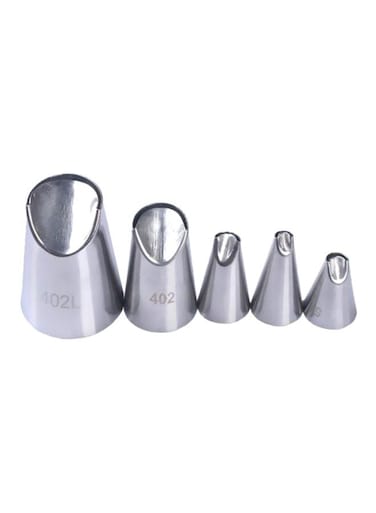 5-Piece Chrysanthemum Icing Pastry Nozzles Silver