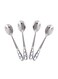 4-Piece Coffee And Tea Spoon With Handle Silver 13.2x2.3x1cm
