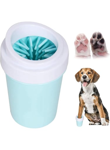 Dog Paw Cleaner, Washer, Buddy Muddy Pet Foot Cleaner for Small Breed Dogs/Cats Easy Disassemble And Install (BlueGreen, petite)
