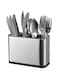 VIO&reg; 4 Compartments Large Stainless Steel Cooking Utensil Holder Rust Proof Utensil Crock Caddy with Anti Skid Foot Drainer Cutlery Organizer Kitchen Rack Basket Spoon Fork Chopsticks Knife Stand