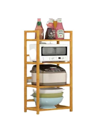 Kutis Wooden Multi-Layer Microwave Oven Storage Rack &ndash; Versatile Kitchen Shelf Unit for Organized and Stylish Kitchen Storage Solutions