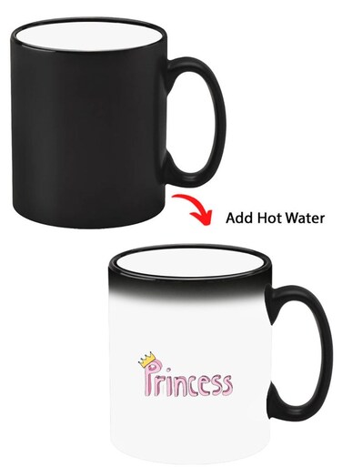 Color Changing Heat Sensitive Ceramic Mug, Image Revealed When HOT Liquid is Added! Princess