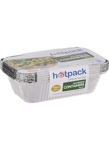 Disposable Aluminium Food Containers 680ml, Pack of 10