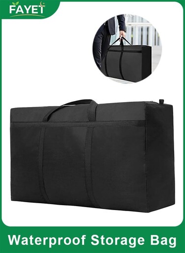 Waterproof Storage Bags, Heavy Duty Oxford Cloth Moving Bags with Zipper for Bedding, Clothes, and Dorm Storage, Reusable and Durable (90x 48 x 28 cm)