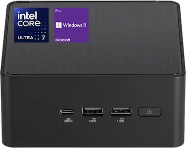 ASUS NUC 14 Pro AI Mini PC, Ultra 7 155H Mini Desktop, 64GB DDR5 RAM, 4TB PCIe SSD, Thunderbolts, HDMI, RJ-45, Wi-Fi 6, Windows 11 Pro, Black, Support AI/8K/Gaming (Upgraded)