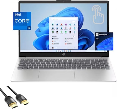 HP 15 Laptop, 15.6" FHD Touchscreen Display, 13th Gen 10-Cores i7-1355U (Up to 5.0GHz), 32GB RAM, 2TB PCIe 4.0, WiFi 6, Webcam, Keypad, USB-C, BT, HDMI, HDMI, Win 11 Pro (Upgrade)