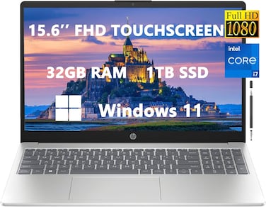 HP 2023 Upgraded 15 FHD Laptop, Intel 13th Gen Core i7-1355U(10-Core), Up to 5 GHz, 32GB RAM, 1TB SSD, Wi-Fi 6, USB-C, Webcam, Long Battery Life, Windows 11, School And Business Ready