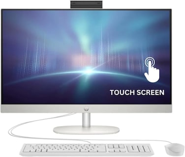 HP 2023 All-In-One 27-Inch Touchscreen Desktop, 13th Generation Intel Core i7-1355U Processor, 16GB DDR4 RAM, 1TB M.2 SSD, Intel Iris Xe Graphics, Windows 11 Pro, Shell White (Upgrade)