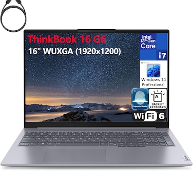 Lenovo ThinkBook 16 G7 16" FHD+ Laptop Computer, 14th Gen Intel 16-Core Ultra 7-155H, 32GB DDR5 RAM, 2TB PCIe SSD, WiFi 6, BT 5.2, Backlight Keyboard, Fingerprint Reader, Windows 11 Pro, (Upgrade)