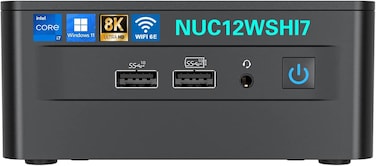 كمبيوتر صغير NUC12WSHI7 الجيل 12 كور i7-1260P من روكسبل، 32GB DDR4 RAM و1TB NVMe SSD، ويندوز 11 برو، 12 نواة، 16 ثريد، حتى 4.7GHz تربو، واي فاي 6E، بلوتوث 5.2، دعم 8K، USB 3.2، HTPC، العاب (مطور)