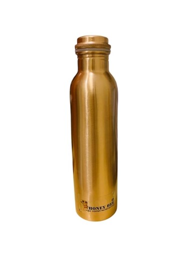 HONEYBEE100% INDIA Pure Copper Water Bottle Leak Proof, Durable &amp; Rust Proof Non-Toxic &amp; BPA Free BottlesEco Friendly Water Bottle OfficeBottle,BoostsImmunity, herbal Inspired(600ML)