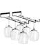 Glass Holder, 12-Inch Wall Mounted Glass Rack, Under Cabinet Organizer for Home and Kitchen, Holds Up to 8 Stemware Glasses Total (2 Pack)