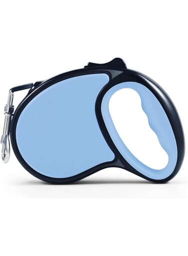 Oasisgalore Retractable Dog Leash, 16 ft [Strong Nylon Tape] 360&deg;Tangle-Free for Small Medium Dog up to 30 lbs, One-Handed Brake, Pause, Lock, with Gift Package (Baby Blue)