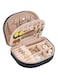 Travel Jewellery Box for Women, Travel Jewelry Earrings Organizer for Women Jewelry Box Organizer for Women Jewelry Organizer Bag with Mirror Rings Storage Box (Black)