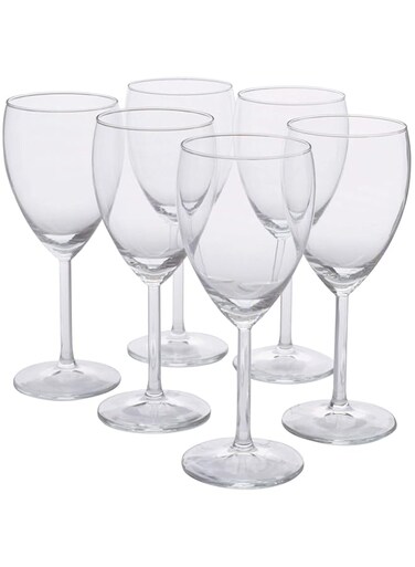 Svalka White Wine Glass Clear Glass Pack Of 6