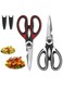 2-Pack Kitchen Scissors Heavy Duty, Premium Sharp Kitchen Shears for Food, Fish, Meat, Bones, Poultry and Vegetables with Strong Stainless Steel Blades Multi Purpose Cooking Scissors