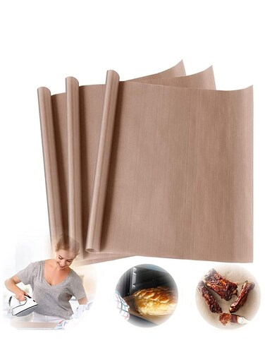 Oven Grill Mat Teflon Sheet 3 Pack for Heat Press Transfer Non-Stick Paper Reusable Resistant Craft High-temperature