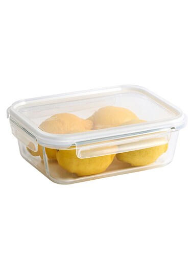 LocknLock Stackable Tempered Glass Rectangular Food Container 1.5L Airtight with 4-Side Locking Lid, Microwave, Freezer &amp; Dishwasher Safe, Stackable Glass Storage for Meal Prep &amp; Leftovers