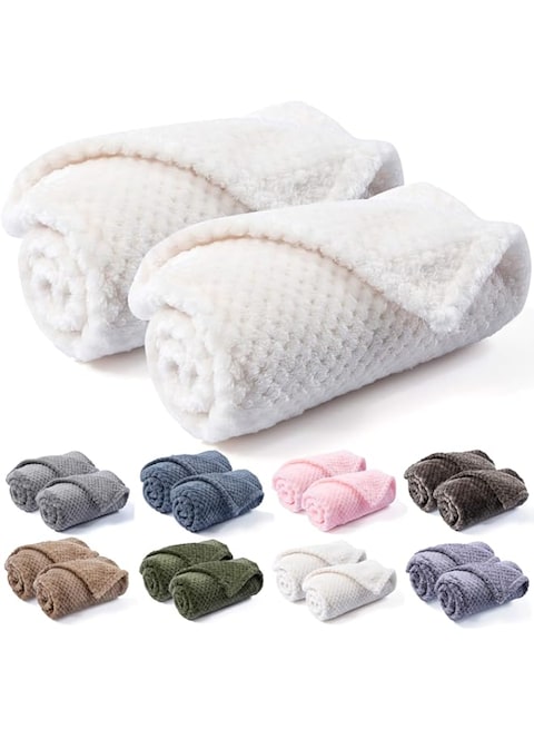 CUTEMATE Dog Blanket or Cat Blanket or Pet Blanket, Warm Soft Fuzzy Blankets for Puppy, Small, Medium, Large Dogs or Kitten, Cats, Plush Fleece Throws for Bed, Couch, Sofa, Travel (S/24&quot; x 32&quot;, Ivory)