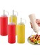 KASTWAVE 8pcs Condiment Sauces Squeeze Bottles, Salad Storage Containers Fruit Jam Jar Barbecue Sauce Bottles Plastic Squeeze Bottles Seasoning Dispensers Kitchen Supplies Condiment Dispenser