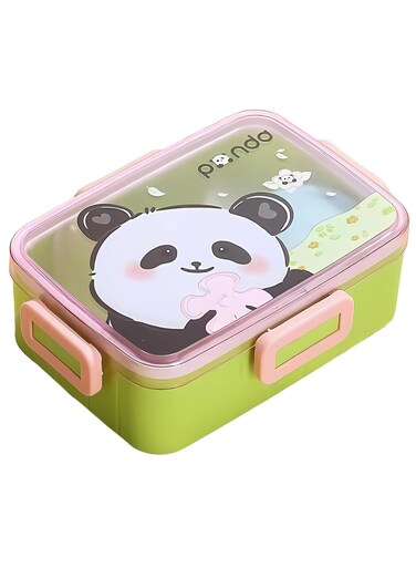 Bento Stainless Steel Lunch Box BPA Free Leakproof With Soup Bowl - Lunch Box For Girls - Kids Lunch Box For School - Back to School Lunch Boxes Spill proof Clip Lock 600ml (Panda)