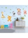 AnFigure Jungle Safari Animals Wall Stickers Elephant Monkey Giraffe Zebra Hippo Wall Decals Kids Baby Boys Girls Room Nursery Playroom Wall Sticker Childrens Babies Toddlers Neutral Palm Leaf Crib