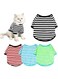 Halamodo Summer Doggie Breathable Striped Cat T-Shirts (M)