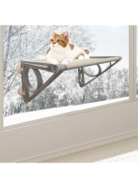 KASTWAVE Cat Window Hammock, Cat Window Perch for Indoor Cats, Cat Bed Suction Cups Space Saving Pet Resting Seat Safety Cat Shelves, Providing All Around 360&deg; Sunbath for Cats Weighted up to 40lbs