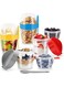 4 Packs 870ml Overnight Oats Containers with Lids and Spoons, 30 oz Reusable Plastic Breakfast Jars With Partitions, Large Capacity Airtight Jars for Milk, Cereal, Fruit