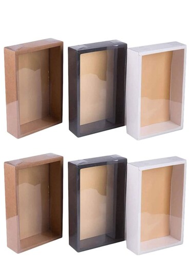 6pcs Bakery Boxes Paper Beautiful Cookie Disposable Cardboard Cupcake Containers Mini Cake Gift