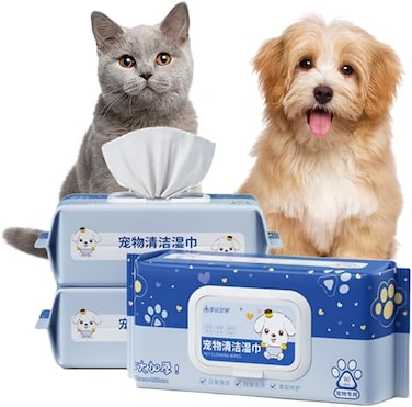 . Dog Wipes 80pcs, Large Pet Grooming Wipes for Dogs &amp; .s, for full body, eye wipes, ear wipes, Paws, &amp; Butt Unscented (1 pack)