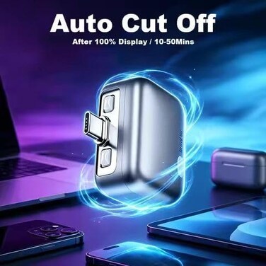 Stop Charge Smart Charge Type-C Adapter, Auto Disconnect Overcharge Protection, Universal for Smartphone and Tablet USB Charging