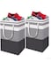 2-Pack Large Foldable Laundry Basket, 75L Each Waterproof, Freestanding Laundry Hamper, Durable Collapsible Laundry Bag with Handles for Storing Dirty Clothing and Toys in Home &amp; Dorm(Gradient Grey)