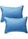 kinder Fluff Toddler Pillow (2pk) - The only Pillow 300T Soft Cotton &amp; Down Alternative Fill - Hypoallergenic &amp; Machine Washable. Ideal XS Pillows for Toddler Bed &amp; Travel Pillow (25x38cm - Blue)