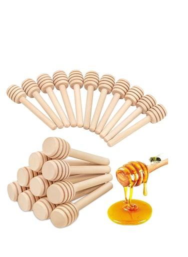 12 Pcs Honey Dipper Sticks, 8 cm small Wooden Honey Spoon Stirrers for Honey Jar Dispense Drizzle and Wedding Party Gift, Honeycomb Stick